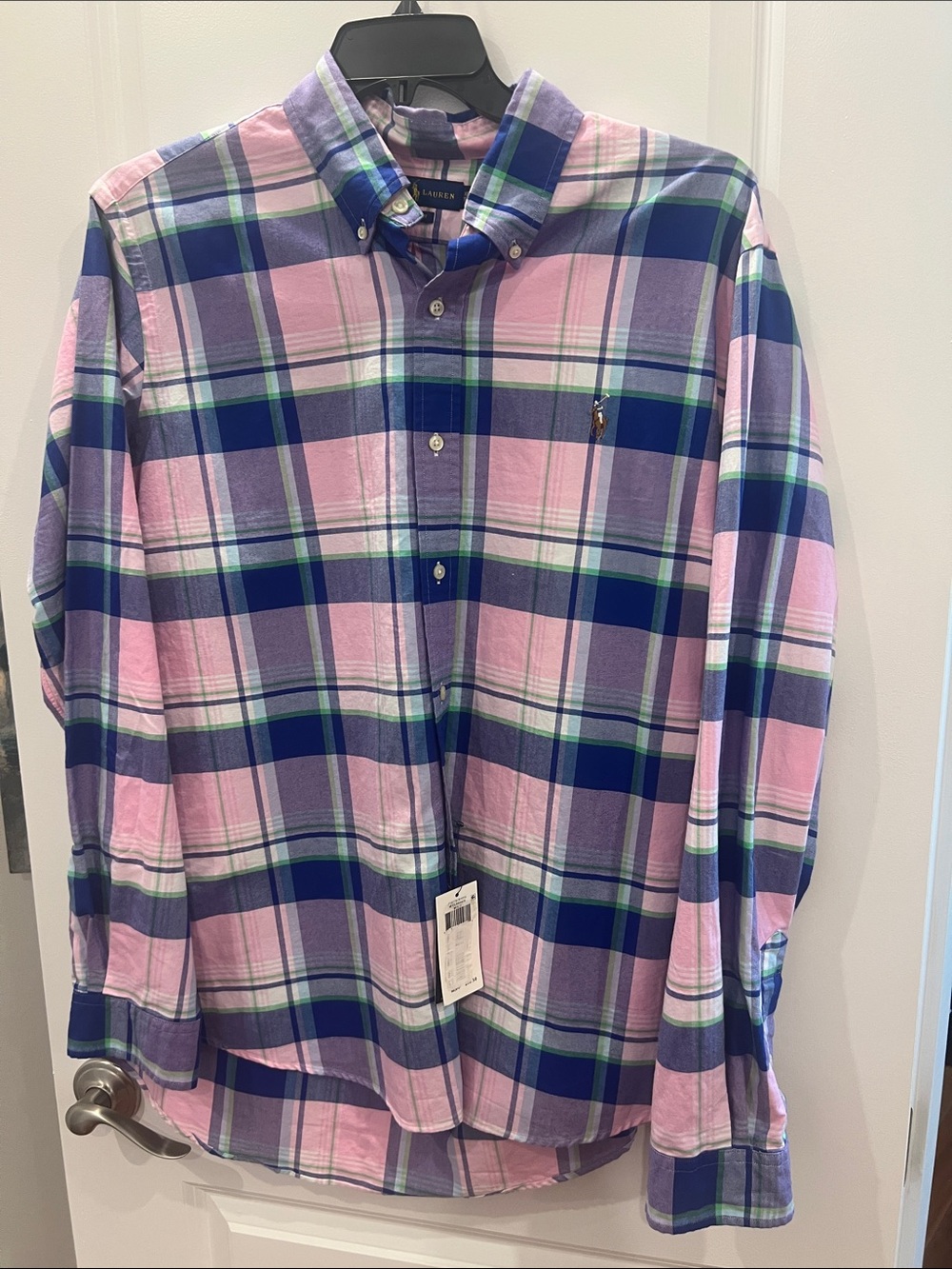 Ralph Lauren Pink, Blue & Green Plaid Classic Button-Down Shirt